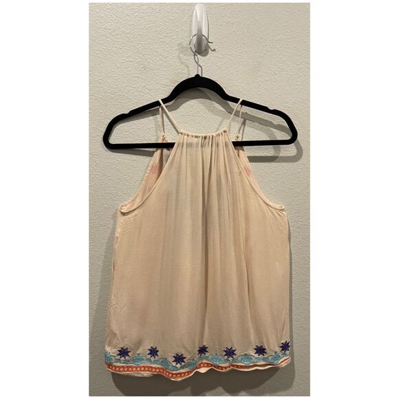 THML Cream Embroidered Multicolor Tassel Halter Blouse - Picture 3 of 3